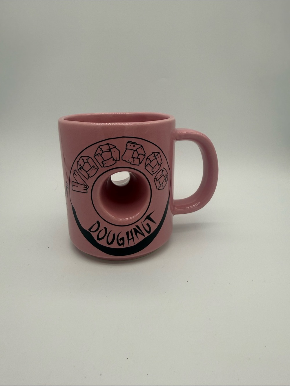 Voodoo Doughnut Coffee Mug Donut Cup PINK “The Magic is in the Hole” Ceramic EUC - Picture 6 of 9